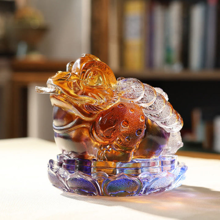 Buddha Stones Feng Shui Monedas de Rana Pieza de Arte de Cristal Liuli Hecha a Mano para Decoración de Hogar y Oficina para la Abundancia - image 8