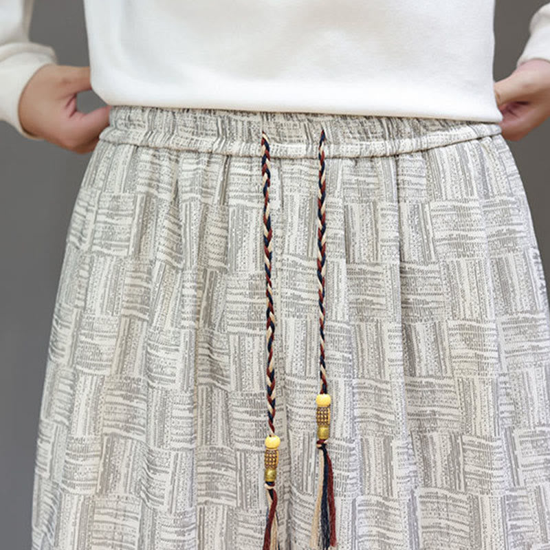 Pantalones bombachos de algodón de pana con estampado de cuadros jacquard otoñal y Buddha Stones para hombre, con bolsillos. - image 19