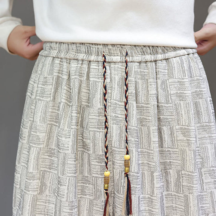 Pantalones bombachos de algodón de pana con estampado de cuadros jacquard otoñal y Buddha Stones para hombre, con bolsillos. - image 19