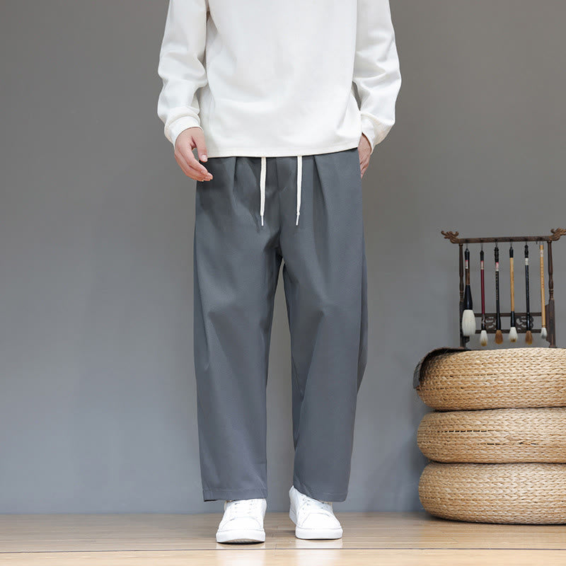 Pantalones tipo harem para hombre, de corte recto, color liso, con bolsillos, estampado de Buddha Stones. - Gris pizarra claro - US/UK/AU46, EU56 (5XL) - image 1