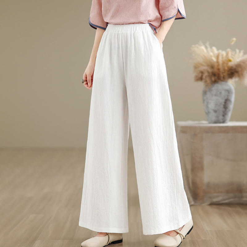 Camisa y pantalón de mujer de manga larga con botones de rana y estampado de Buddha Stones, confeccionados en algodón jacquard, con bolsillos. - Pantalones blancos - US8-10，UK/AU12-14，EU40-42 (2XL) - image 22