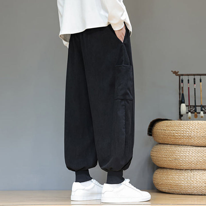 Pantalones de algodón para hombre, de color liso, hasta el tobillo, con bolsillos, Buddha Stones primaverales. - image 27