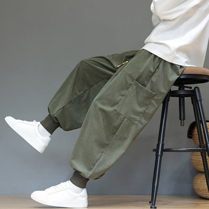 Pantalones de algodón para hombre, de color liso, hasta el tobillo, con bolsillos, Buddha Stones primaverales. - image 7