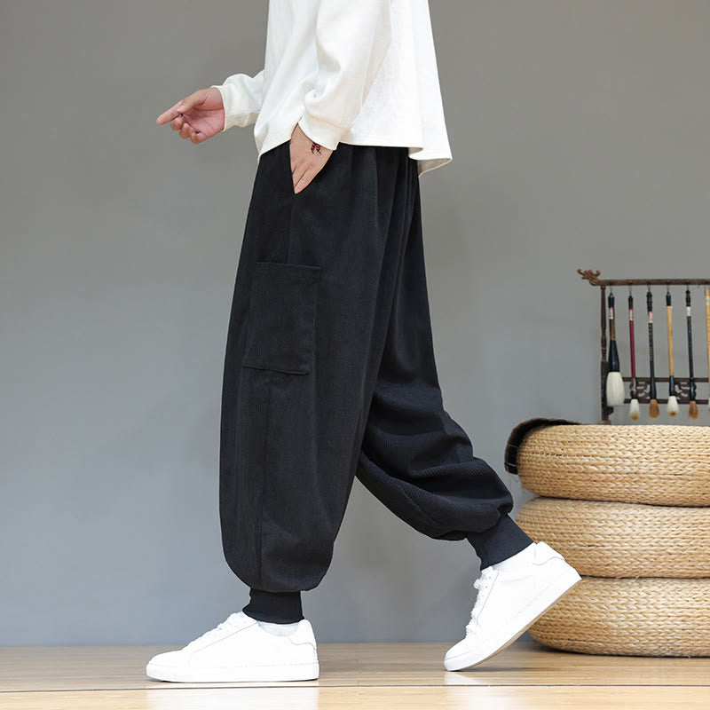 Pantalones de algodón para hombre, de color liso, hasta el tobillo, con bolsillos, Buddha Stones primaverales. - image 26