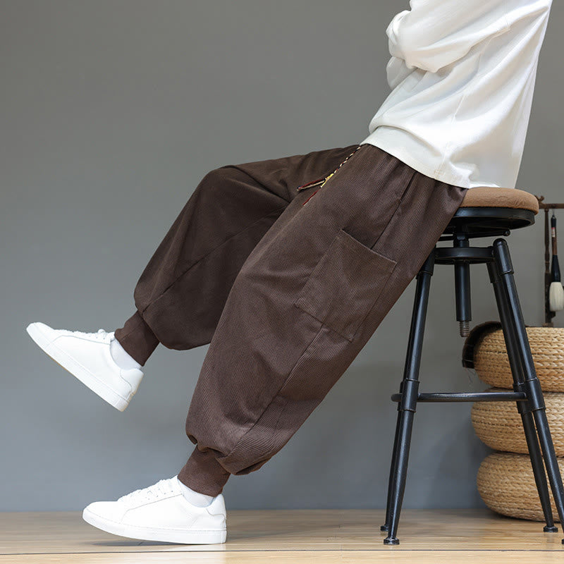 Pantalones de algodón para hombre, de color liso, hasta el tobillo, con bolsillos, Buddha Stones primaverales. - image 36