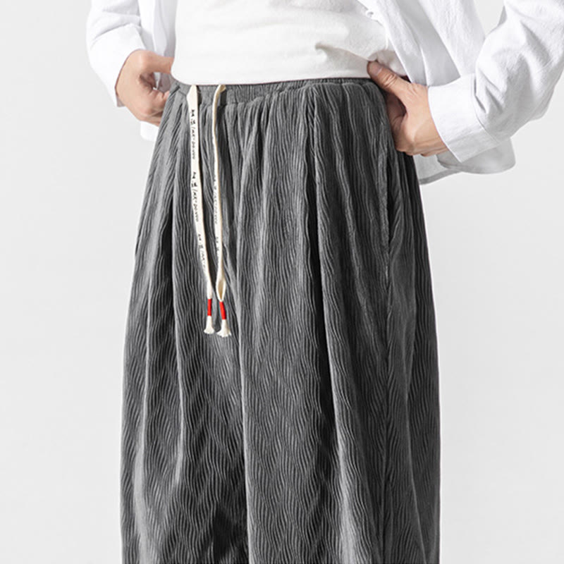 Pantalones de algodón para hombre con diseño liso de Buddha Stones, puños elásticos con cordón ajustable y bolsillos. - image 18