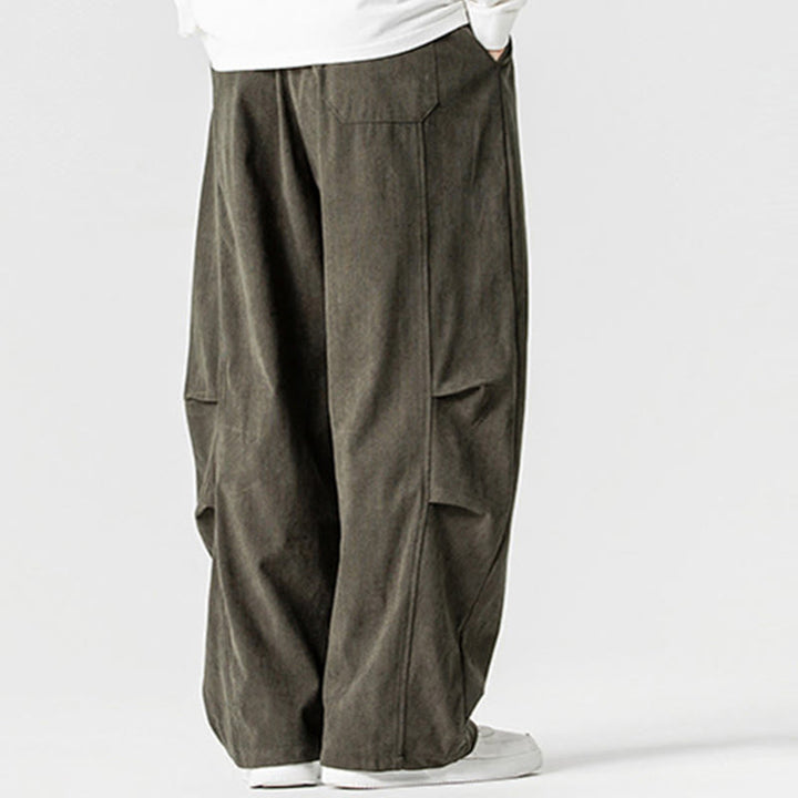 Pantalones de pana de algodón con cordón ajustable y pernera ancha para hombre, con bolsillos, estampado de Buddha Stones. - image 27