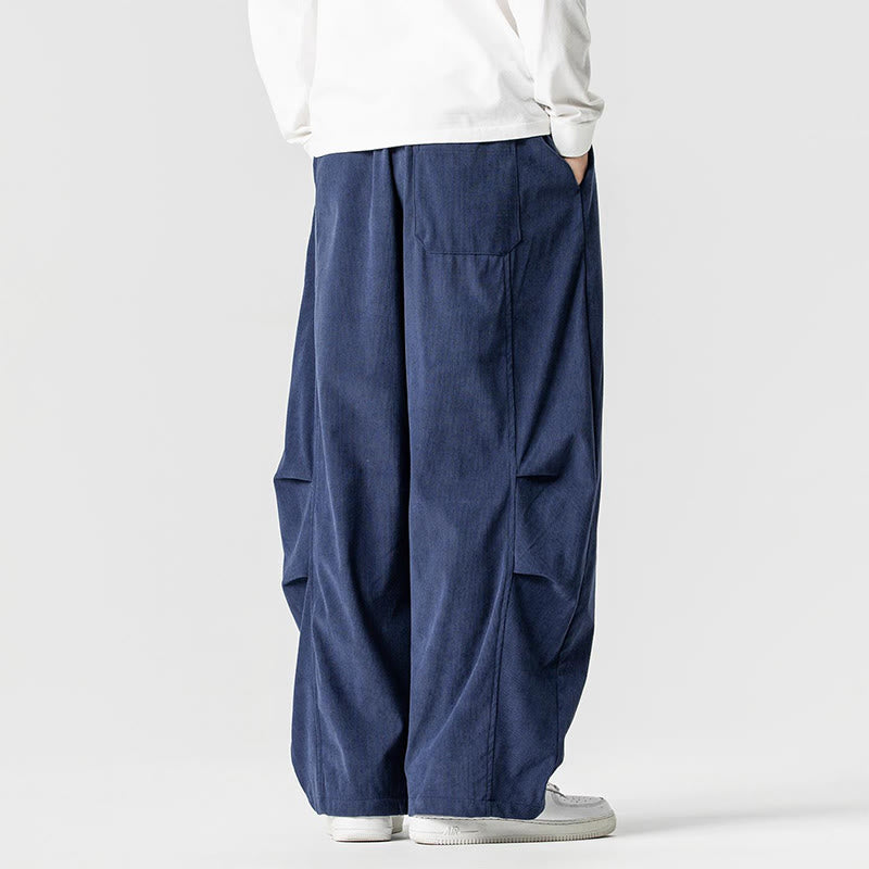 Pantalones de pana de algodón con cordón ajustable y pernera ancha para hombre, con bolsillos, estampado de Buddha Stones. - image 3