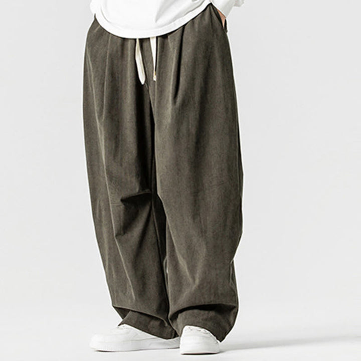 Pantalones de pana de algodón con cordón ajustable y pernera ancha para hombre, con bolsillos, estampado de Buddha Stones. - image 24