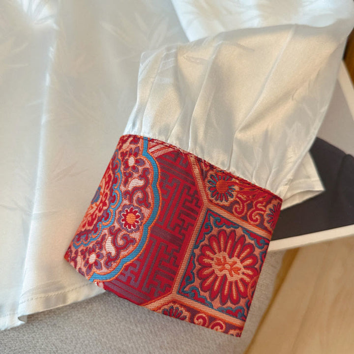 Chaleco de mujer con diseño jacquard de bambú, flor de dragón y botones de rana con Buddha Stones - image 12