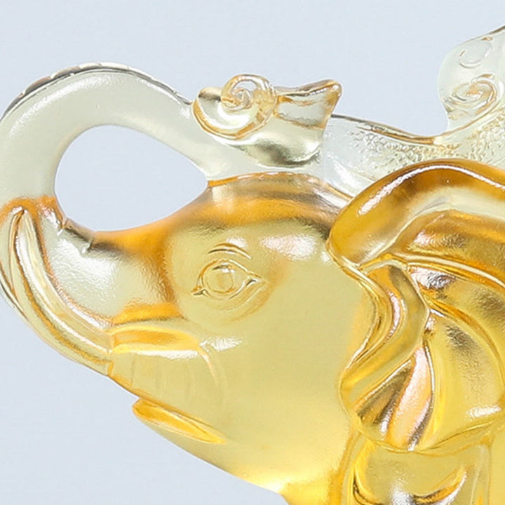 Buddha Stones, cristal amarillo Liuli, trompa de elefante, diseño de arriba abajo, fuerza, decoración del hogar - image 10