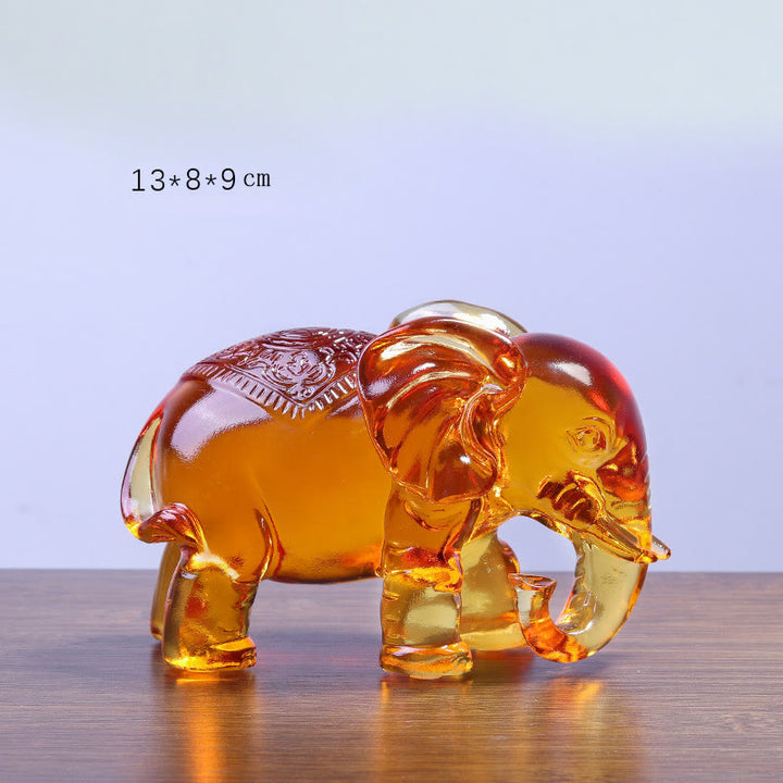Buddha Stones, cristal amarillo Liuli, trompa de elefante, diseño de arriba abajo, fuerza, decoración del hogar - Elefante pequeño (trompa hacia abajo) 13*8*9 cm - image 3