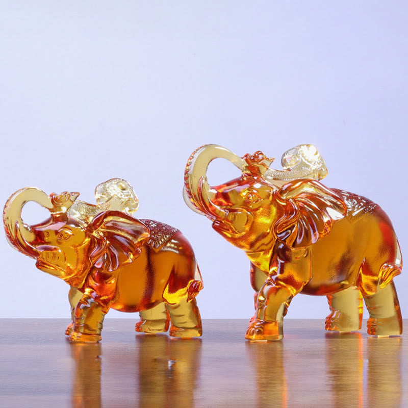 Buddha Stones, cristal amarillo Liuli, trompa de elefante, diseño de arriba abajo, fuerza, decoración del hogar - image 21