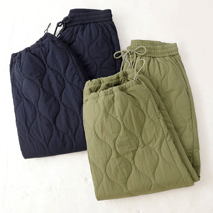 Pantalones térmicos gruesos para mujer Buddha Stones, lisos, con puño elástico, cordón ajustable y bolsillos. - image 23