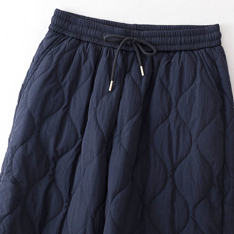 Pantalones térmicos gruesos para mujer Buddha Stones, lisos, con puño elástico, cordón ajustable y bolsillos. - image 3