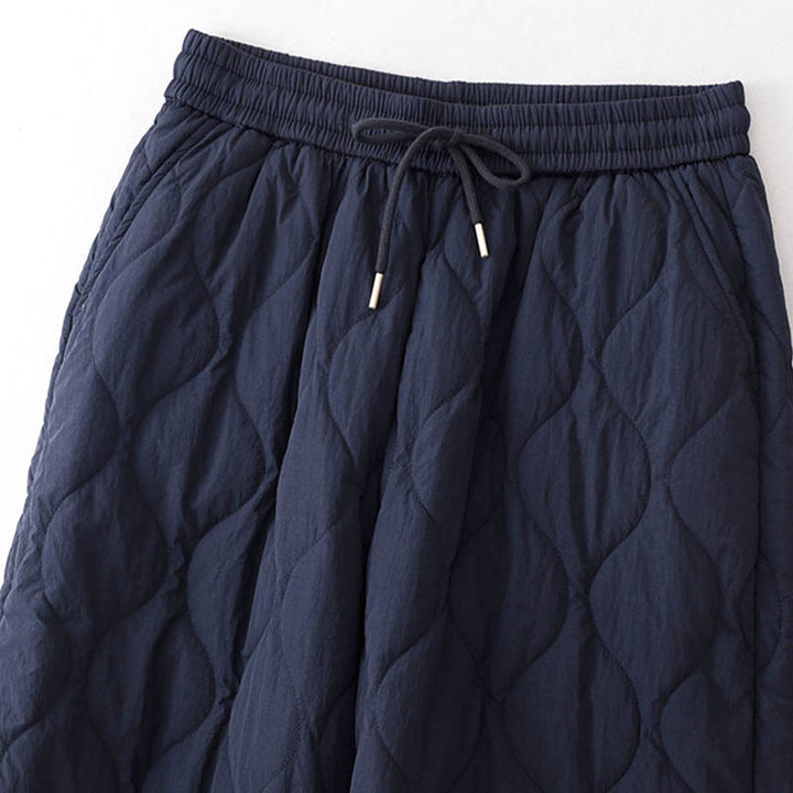 Pantalones térmicos gruesos para mujer Buddha Stones, lisos, con puño elástico, cordón ajustable y bolsillos. - image 3