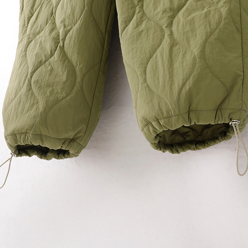 Pantalones térmicos gruesos para mujer Buddha Stones, lisos, con puño elástico, cordón ajustable y bolsillos. - image 19