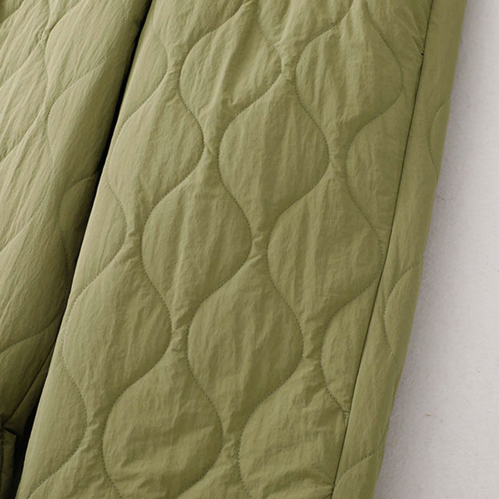 Pantalones térmicos gruesos para mujer Buddha Stones, lisos, con puño elástico, cordón ajustable y bolsillos. - image 16