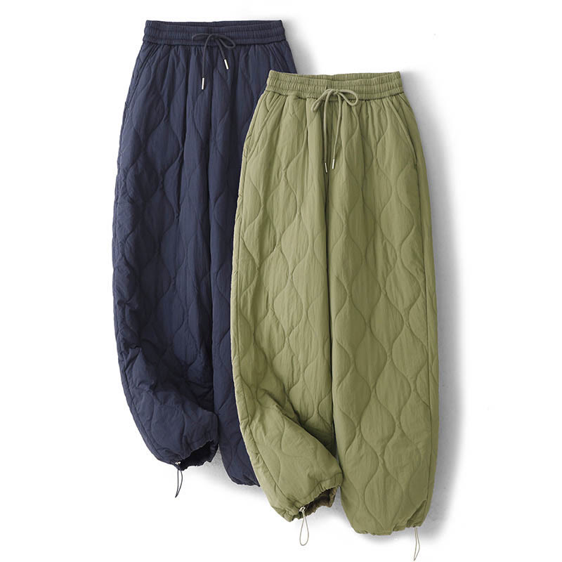 Pantalones térmicos gruesos para mujer Buddha Stones, lisos, con puño elástico, cordón ajustable y bolsillos. - image 21