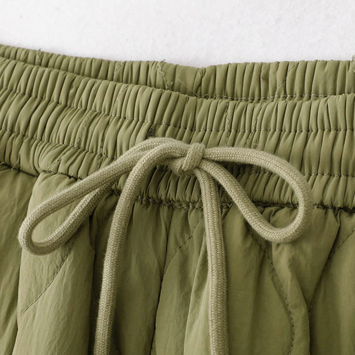 Pantalones térmicos gruesos para mujer Buddha Stones, lisos, con puño elástico, cordón ajustable y bolsillos. - image 14