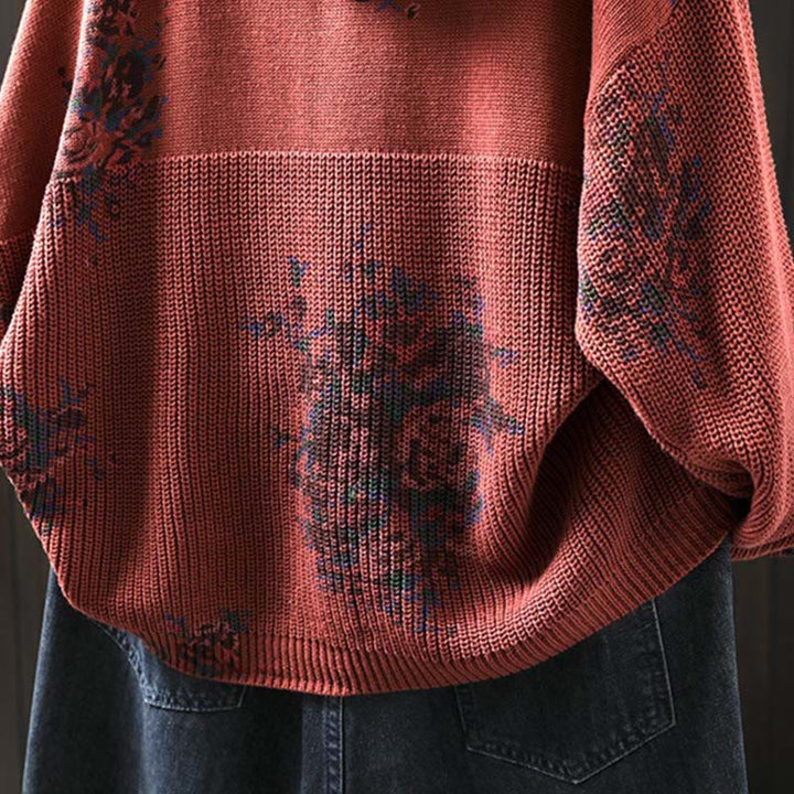 Suéter de manga larga con capucha y estampado floral para mujer de Buddha Stones - image 9