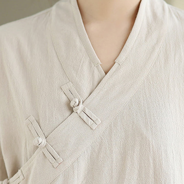 Conjunto de meditación zen para mujer con estampado de Buddha Stones : camiseta de manga larga con cuello en V y pantalón de pierna ancha. - image 6