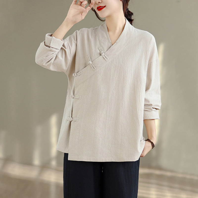 Conjunto de meditación zen para mujer con estampado de Buddha Stones : camiseta de manga larga con cuello en V y pantalón de pierna ancha. - image 5