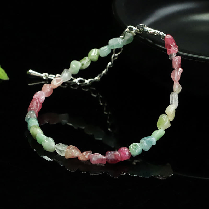 Pulsera de cadena positiva con cuentas irregulares ultrafinas de turmalina de 4 mm y Buddha Stones - image 5