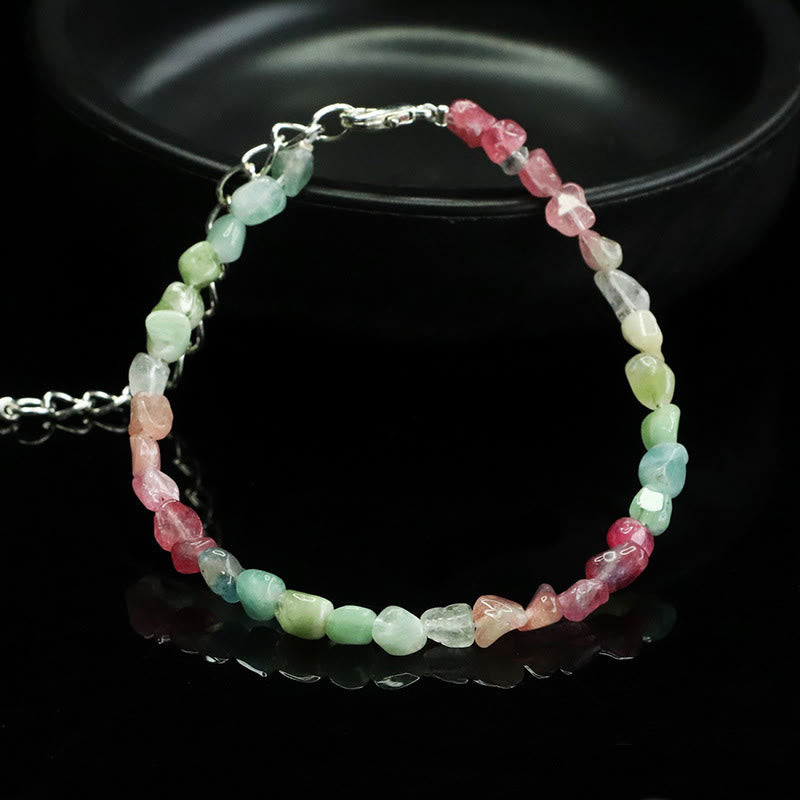 Pulsera de cadena positiva con cuentas irregulares ultrafinas de turmalina de 4 mm y Buddha Stones - image 4