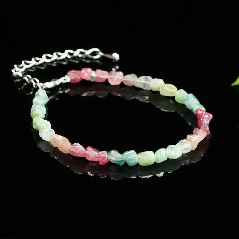 Pulsera de cadena positiva con cuentas irregulares ultrafinas de turmalina de 4 mm y Buddha Stones - image 2