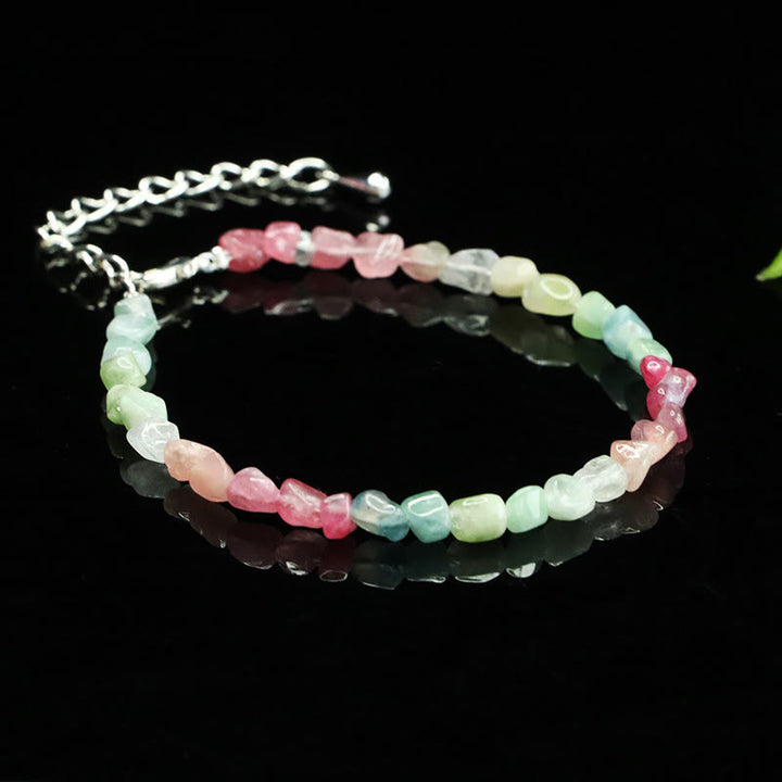 Pulsera de cadena positiva con cuentas irregulares ultrafinas de turmalina de 4 mm y Buddha Stones - image 2