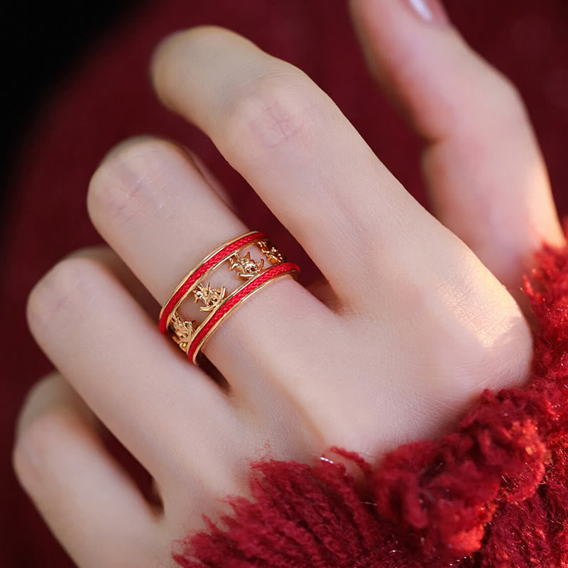 Anillo de cobre con Buddha Stones para la suerte del Año Dorado del Caballo - image 4