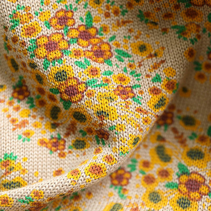 Suéter de punto con cuello alto y manga larga para mujer, de algodón con estampado floral y bajo acanalado, de Buddha Stones. - image 7