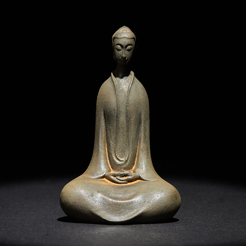 Buddha Stones Estatua de Resina Hecha a Mano de Polvo de Hierro Oxidado de Buda Sakyamuni Decoración del Hogar - Óxido Buda Sakyamuni 9,5*5,8*3,6 cm - image 0