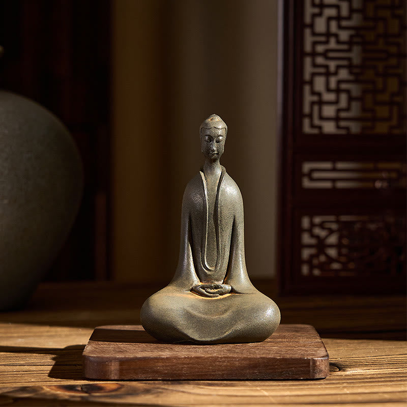 Buddha Stones Estatua de Resina Hecha a Mano de Polvo de Hierro Oxidado de Buda Sakyamuni Decoración del Hogar - image 4