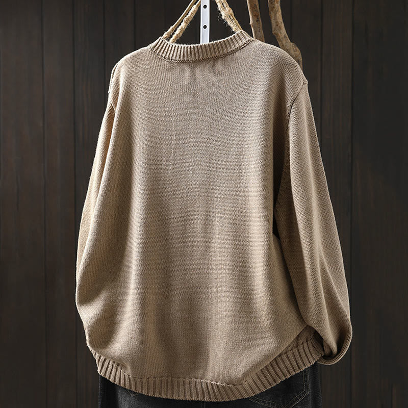 Cárdigan de manga larga para mujer, de algodón, con diseño liso de botones coloridos y Buddha Stones. - image 9