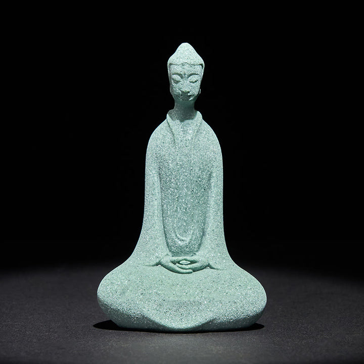 Estatua de Buddha Stones de meditación de arenisca, figura de Buda, decoración de escritorio, 6 x 4,5 x 9,5 cm - Buda 6*4,5*9,5 cm - image 0