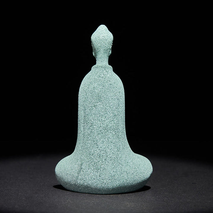 Estatua de Buddha Stones de meditación de arenisca, figura de Buda, decoración de escritorio, 6 x 4,5 x 9,5 cm - image 4