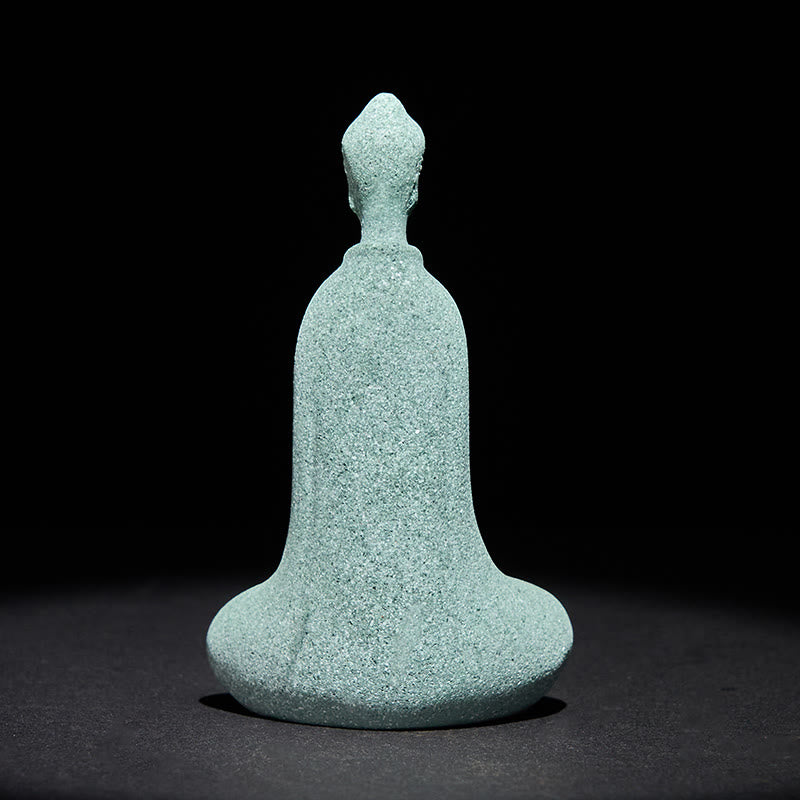 Estatua de Buddha Stones de meditación de arenisca, figura de Buda, decoración de escritorio, 6 x 4,5 x 9,5 cm - image 4