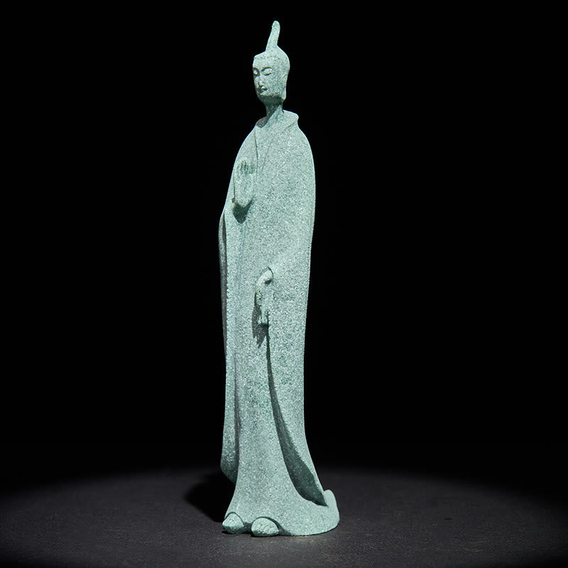 Estatua de Buddha Stones de pie para meditación, de arenisca, para decoración del hogar, 3,8 x 6,5 x 17 cm - Buda 3,8 x 6,5 x 17 cm - image 0