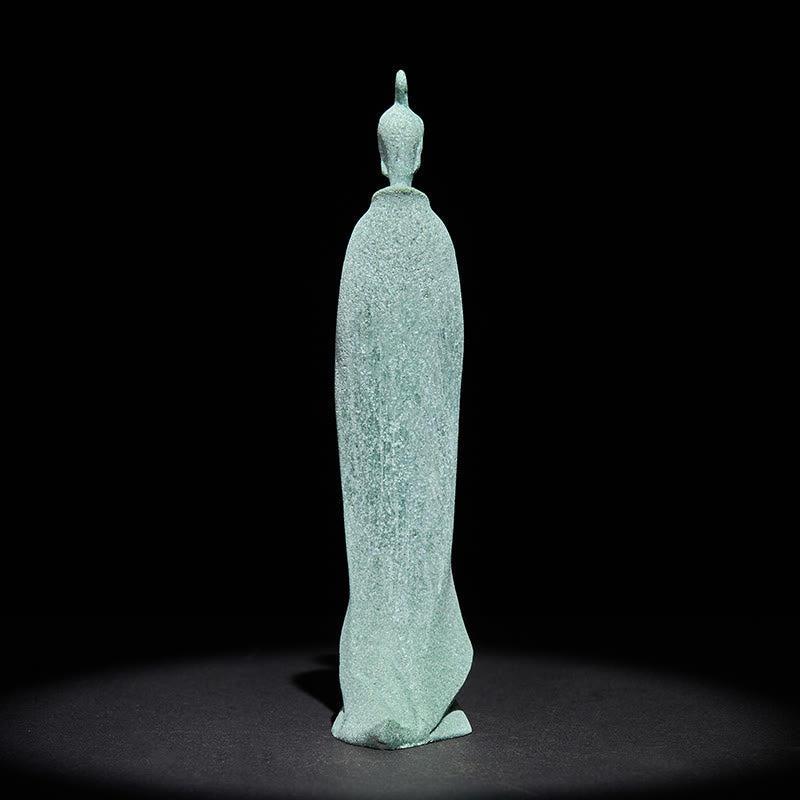 Estatua de Buddha Stones de pie para meditación, de arenisca, para decoración del hogar, 3,8 x 6,5 x 17 cm - image 4