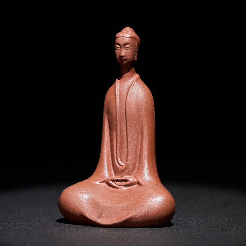 Buddha Stones sin forma, Buda de arcilla púrpura, decoración de escritorio para el hogar, 5,7 x 9,6 cm - image 3