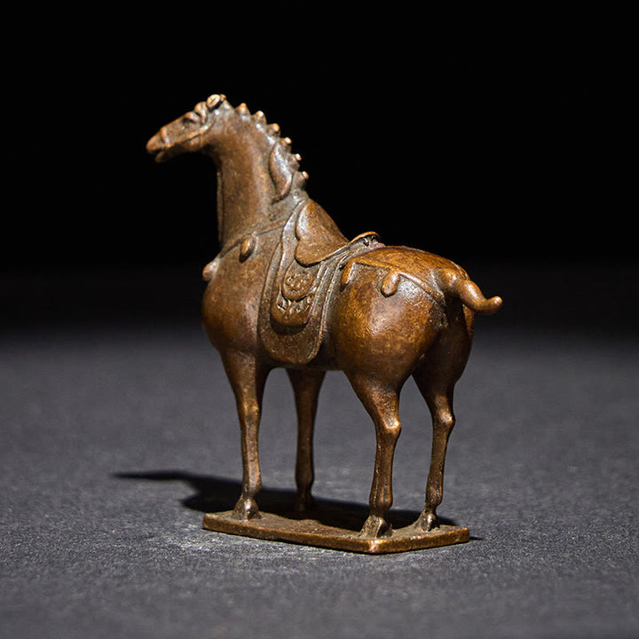 Buddha Stones antiguas de aleación marrón del Año del Caballo, decoración del hogar, 5,8 x 4,7 cm - image 4