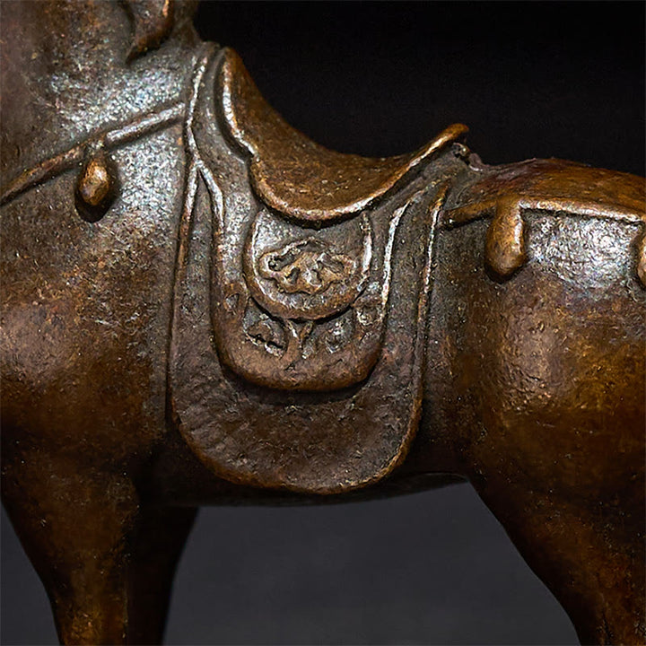 Buddha Stones antiguas de aleación marrón del Año del Caballo, decoración del hogar, 5,8 x 4,7 cm - image 8