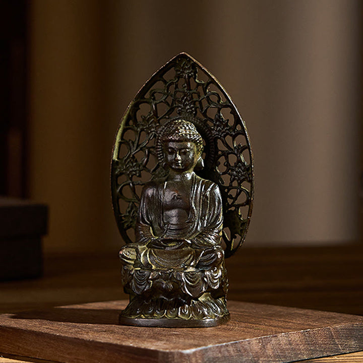 Estatua de aleación de Buddha Stones de Buda, decoración zen para el hogar, 9 x 4,5 cm - image 2