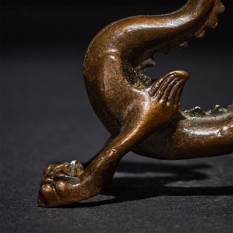 Mini dragón de aleación de Buddha Stones , piedra de protección para la suerte, decoración del hogar, 7,6 x 2,5 x 5,4 cm - image 8