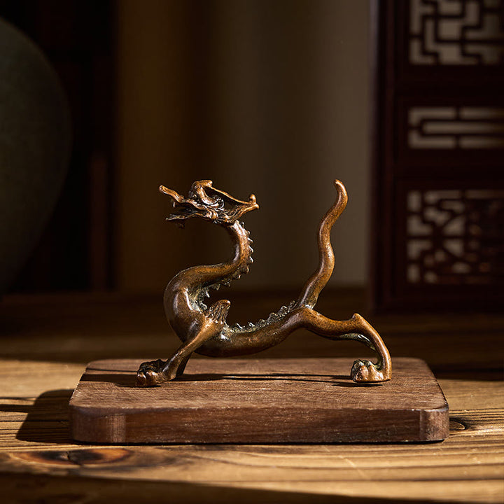 Mini dragón de aleación de Buddha Stones , piedra de protección para la suerte, decoración del hogar, 7,6 x 2,5 x 5,4 cm - image 3