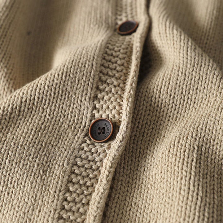 Cárdigan de manga larga para mujer, de algodón, con botones y estampado de figuras de patchwork con Buddha Stones. - image 8