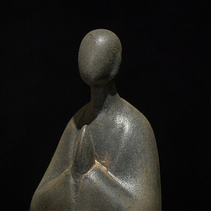 Estatua de Buddha Stones de resina fundida con óxido de hierro en polvo, hecha a mano, sin forma, 11,5 x 9 x 6,5 cm - image 5