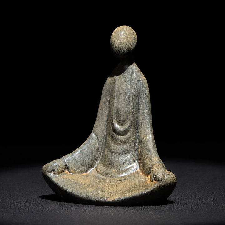 Estatua de Buddha Stones de Buda, de resina fundida con polvo de hierro y óxido, decoración - Buda 9,5*7,5*5,5 cm - image 0